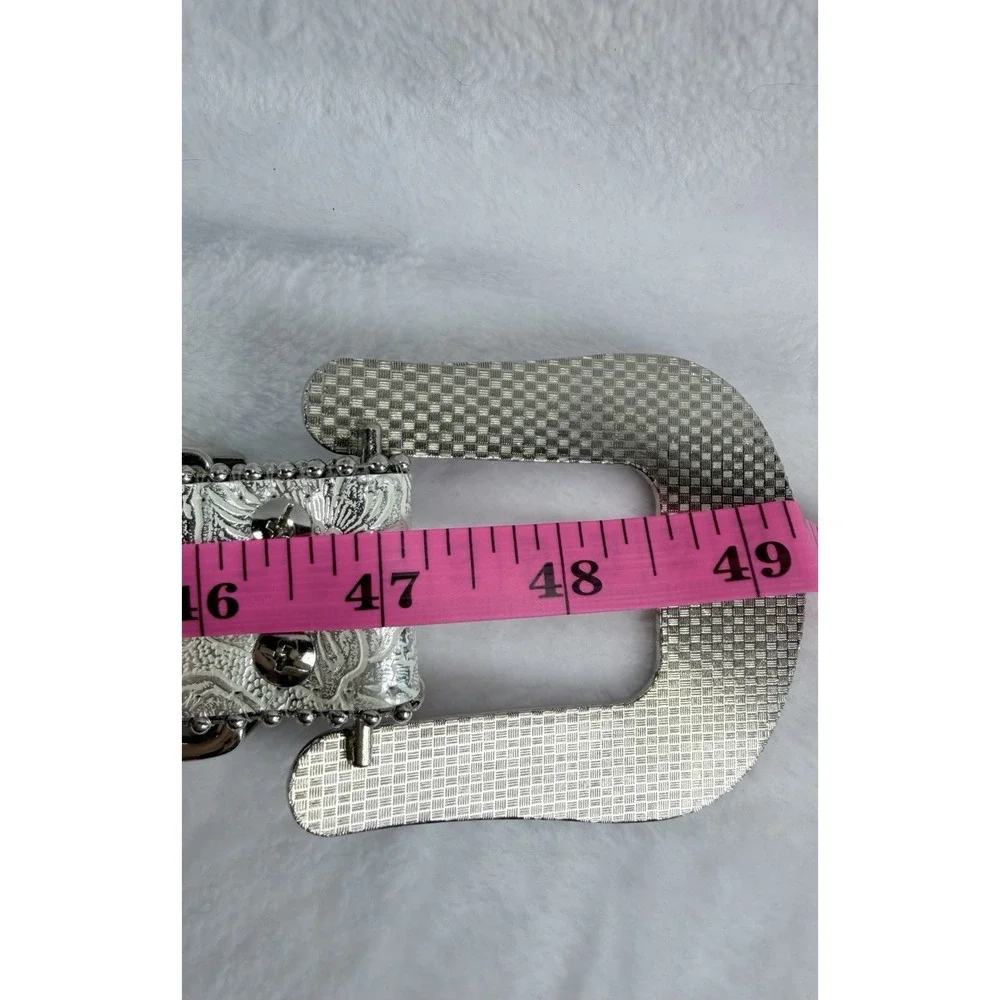 Blazin Roxx White Leather Concho Rhinestone Cowgirl Western Rodeo Belt XL